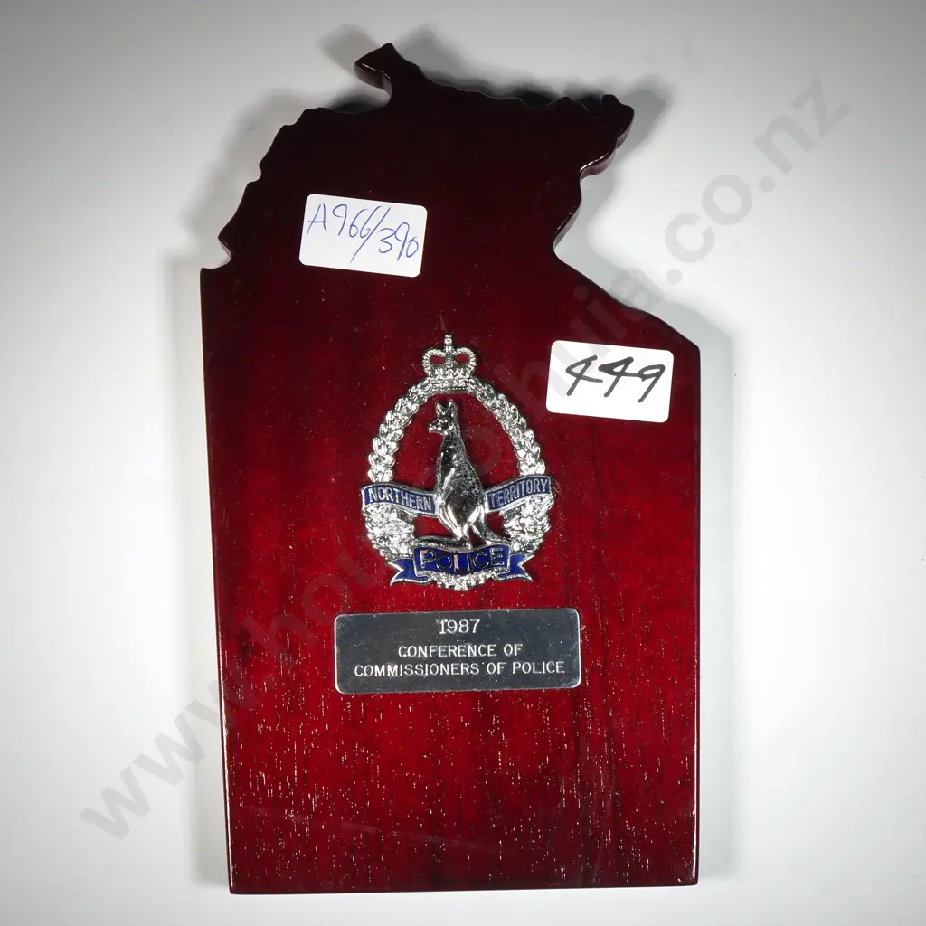 Northern Territory Police Conference of Police Chiefs of Police 1987 Wall Plaque Image 1++