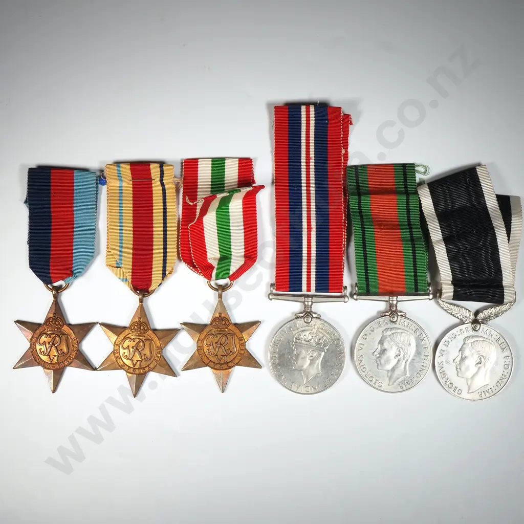 Unnamed New Zealand WW2 Group of Six Medals Image 1++