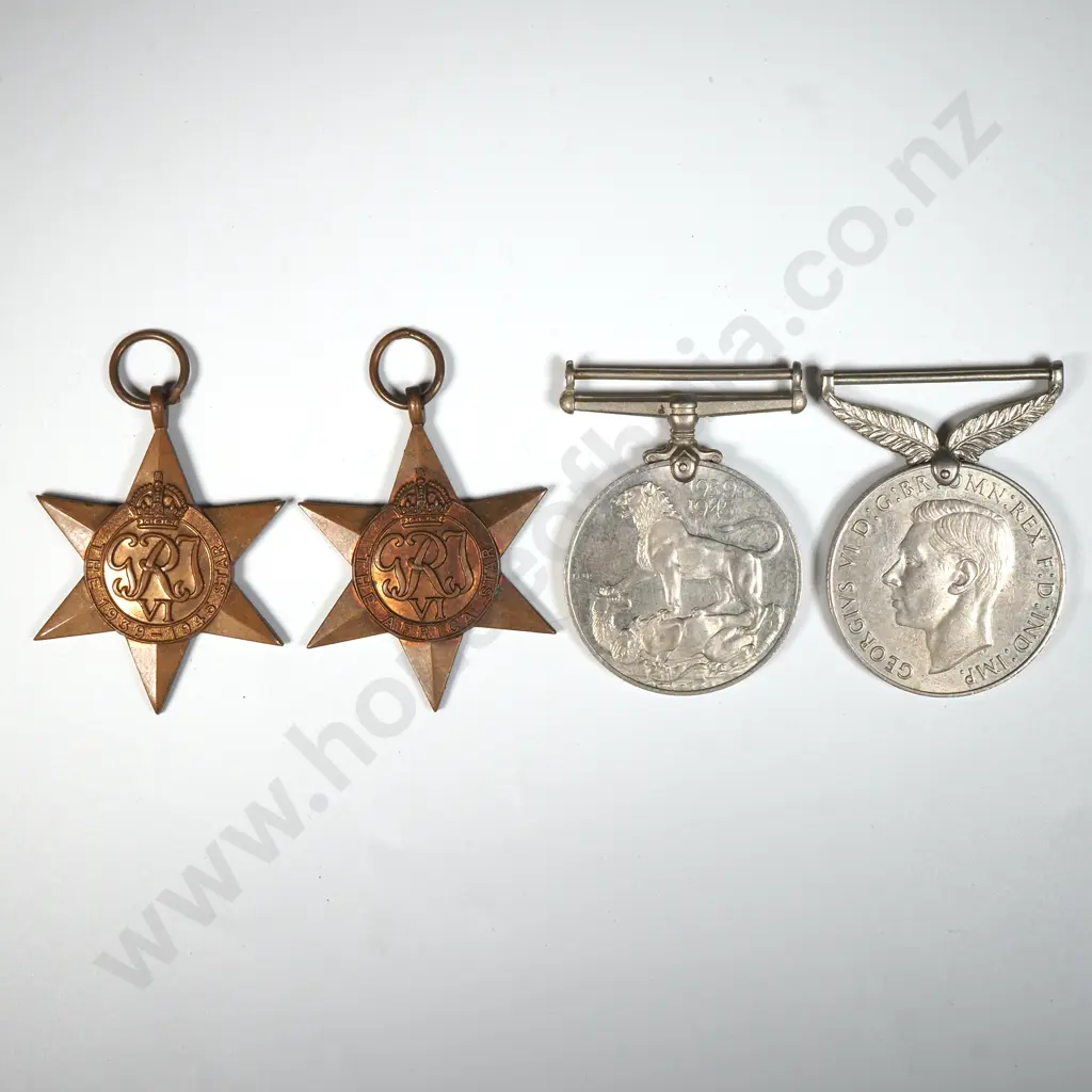 Unnamed New Zealand WW2 Group of Four Medals Image 1++