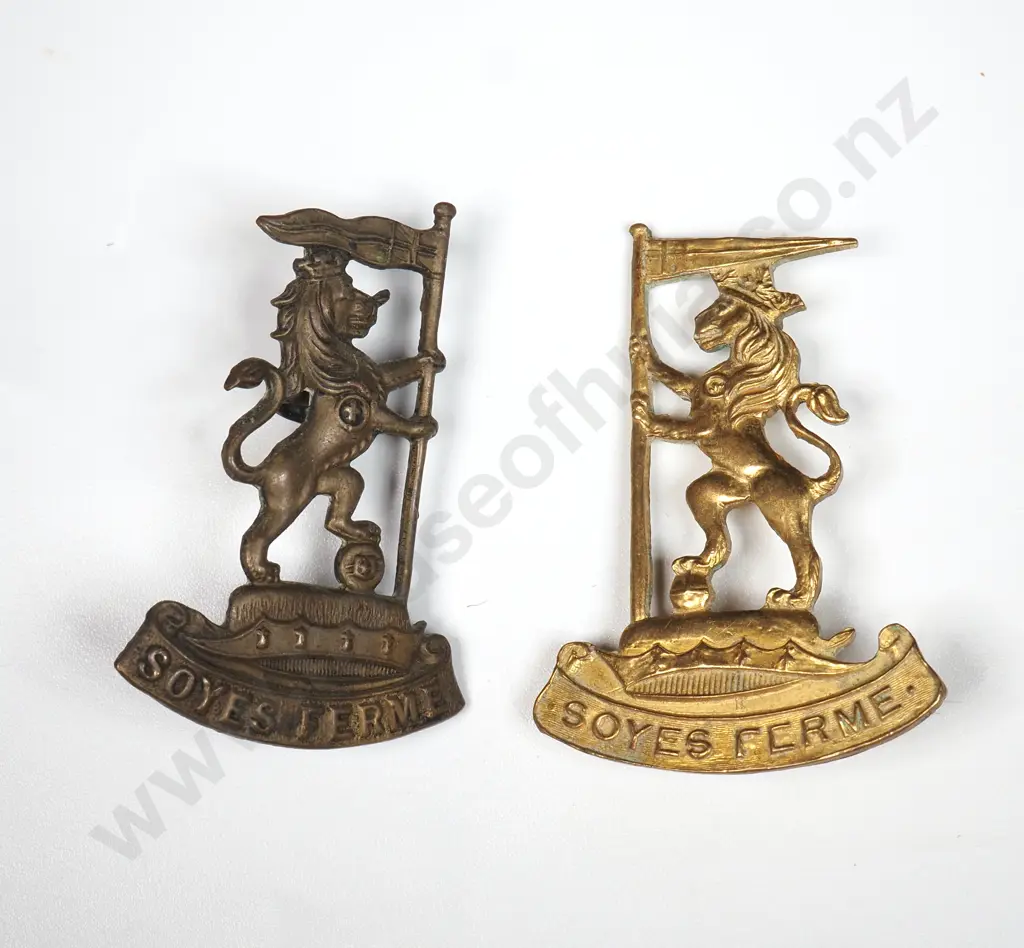 Two WW1 NZRB Cap Badges - One Sweetheart Mounted Image 1++