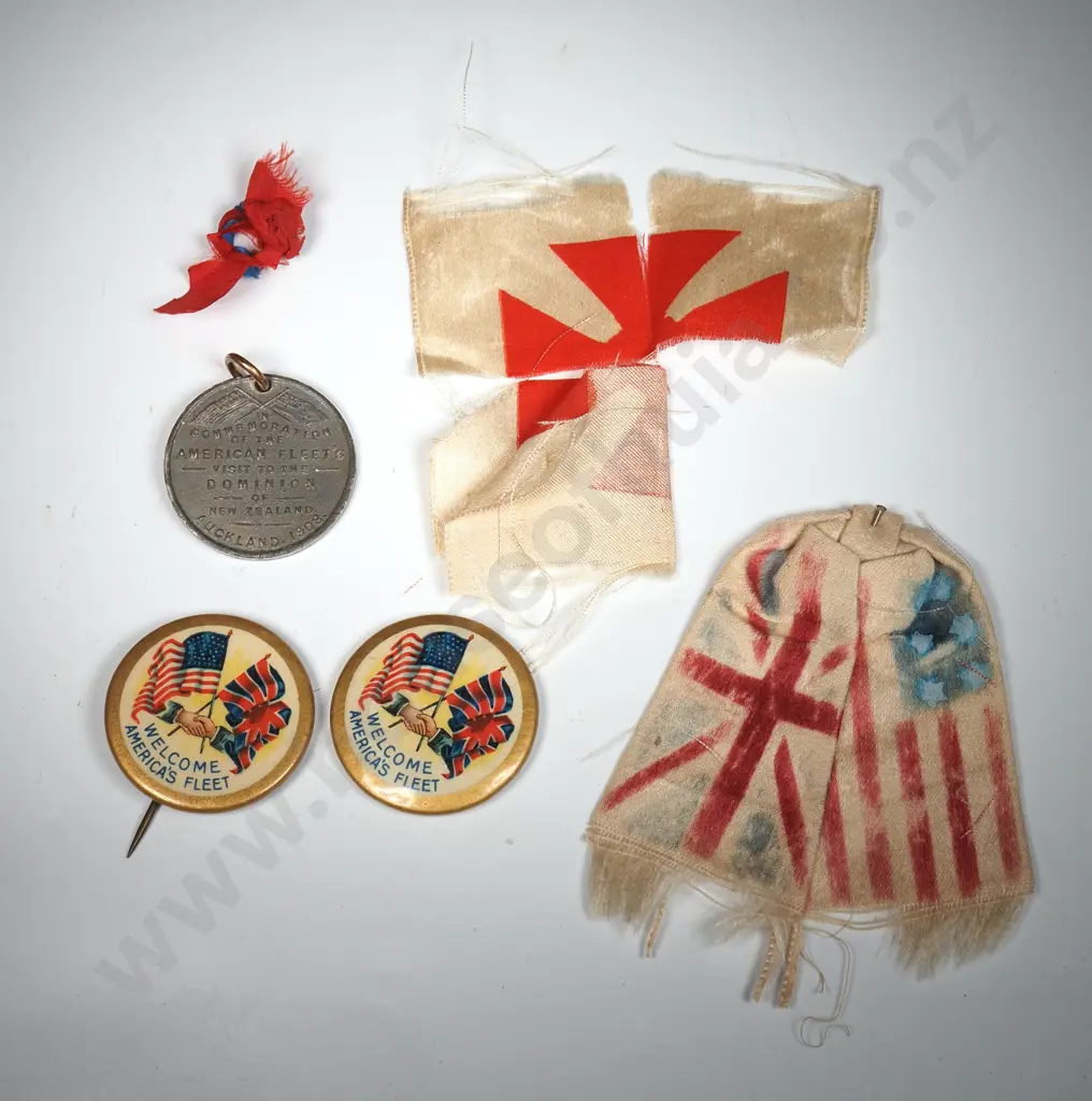 Assorted Lot of 1907 United States of America White Fleet Visit Ephemera  Image 1++