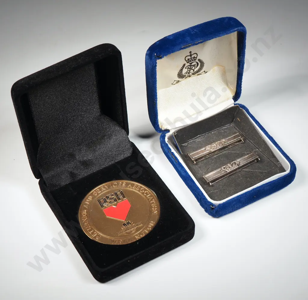 Two Cased Items - One RSA & Two Fire Long Service Bars  Image 1++