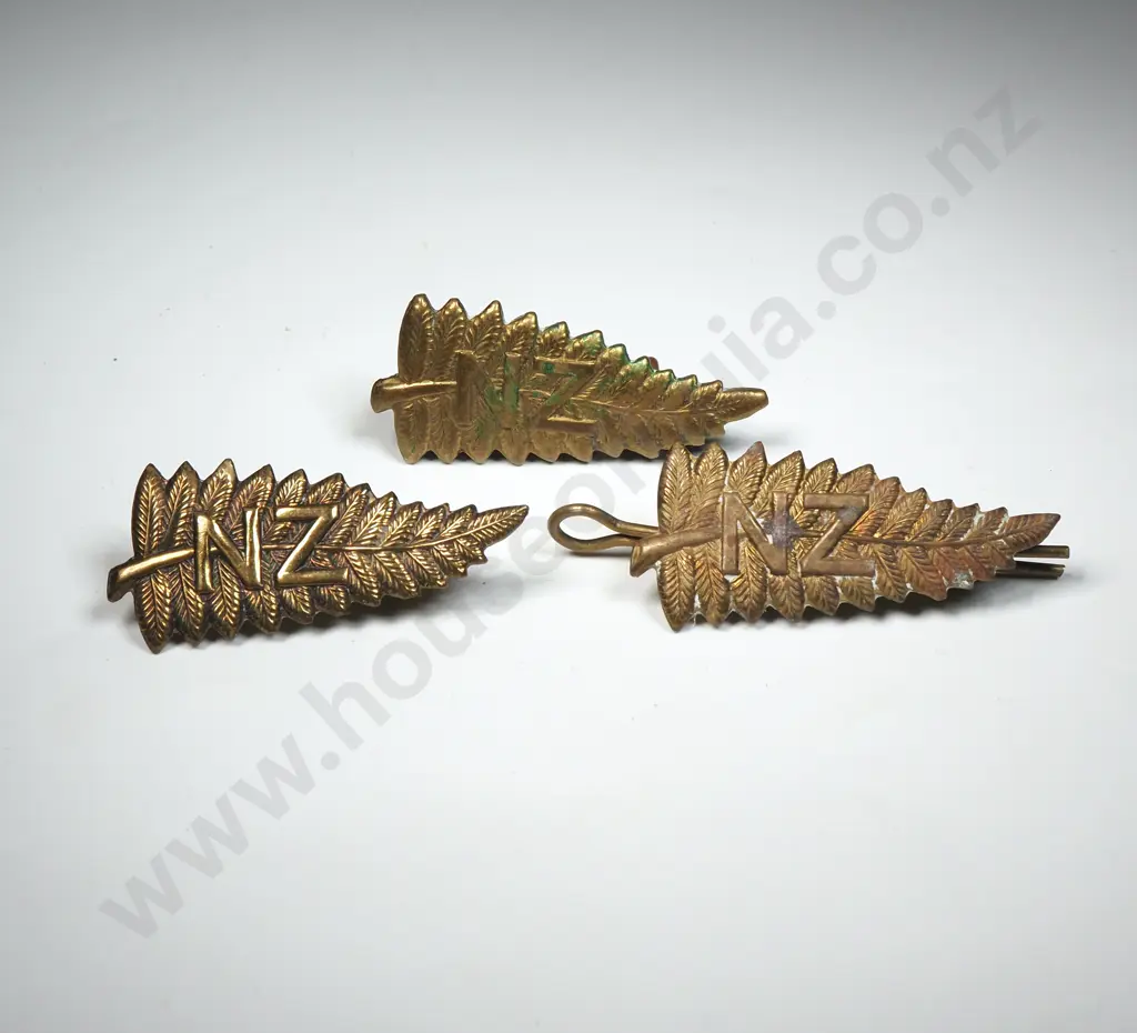 Three WW1 New Zealand Fern Badges  Image 1++
