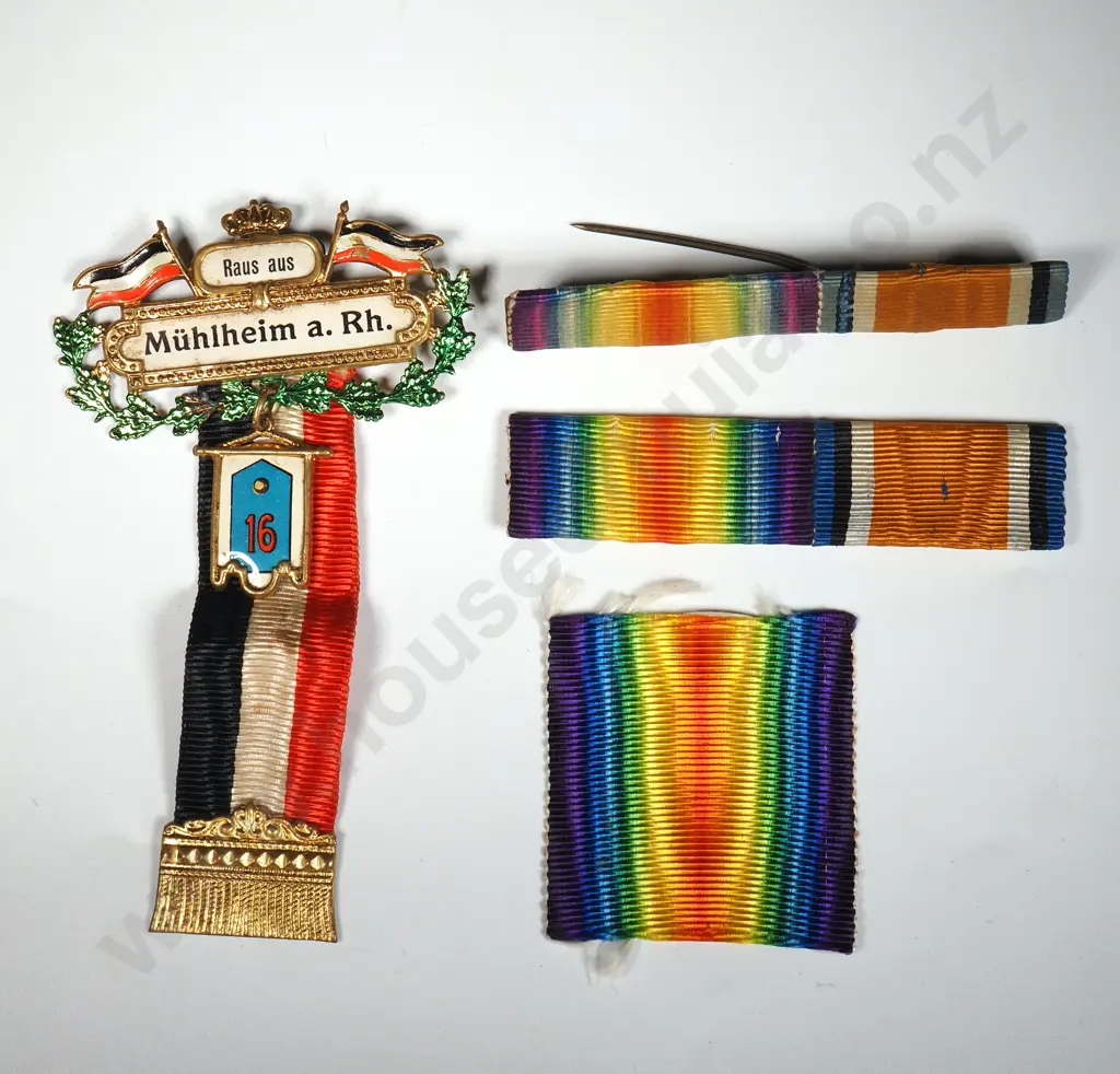 Two WW1 Ribbon Bar Pairs & German Patriotic Ribbon  Image 1++