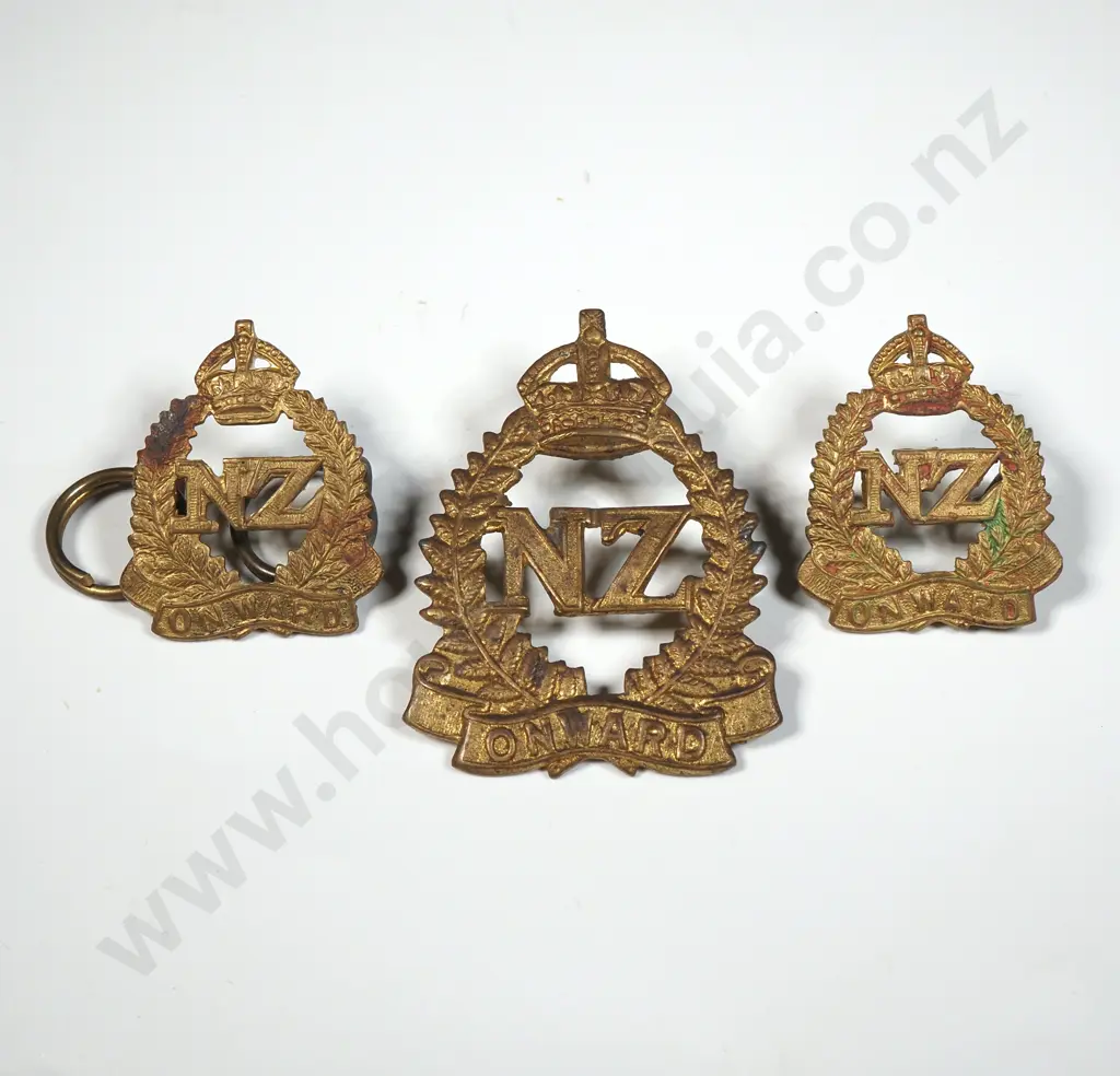 Two WW1 New Zealand Regiment Cap Badges  Image 1++