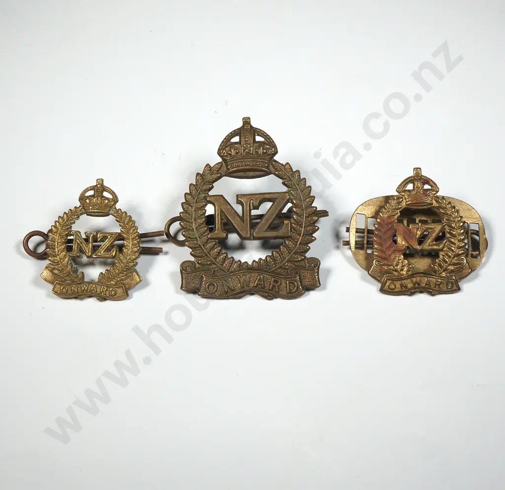 WW1 NZEF Cap & Collar Badge Set  Image 1++
