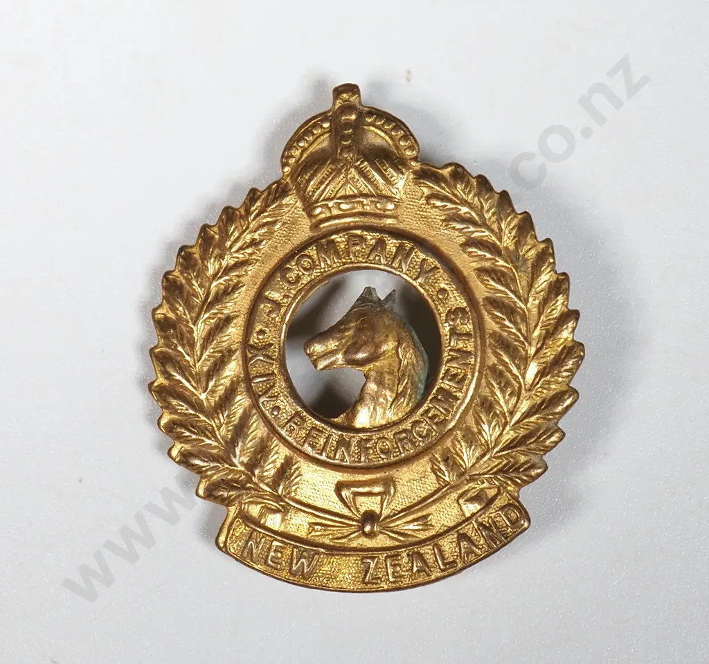 WW1 J Company 14th Reinforcements Collar Tab - Sweetheart A/F  Image 1++