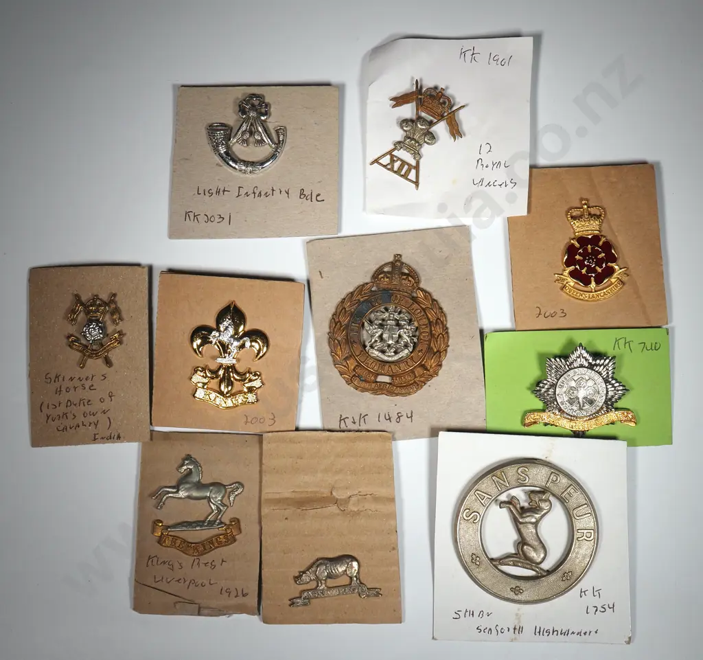 Ten Miscellaneous British Military Regimental Badges. Image 1++