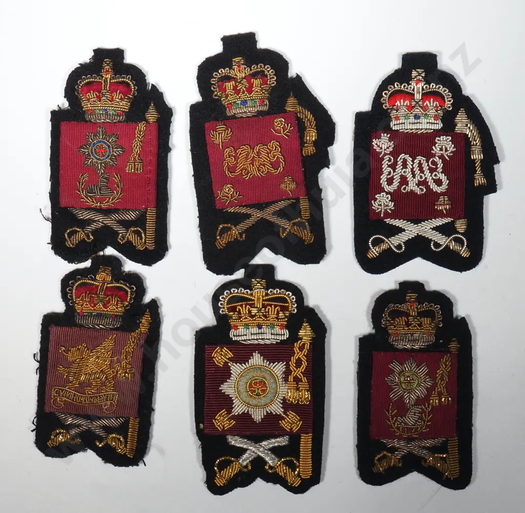 Six British Military Guards Bullion Badges. Image 1++