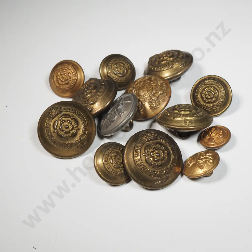 Thirteen Miscellaneous Military Buttons. Image 1++