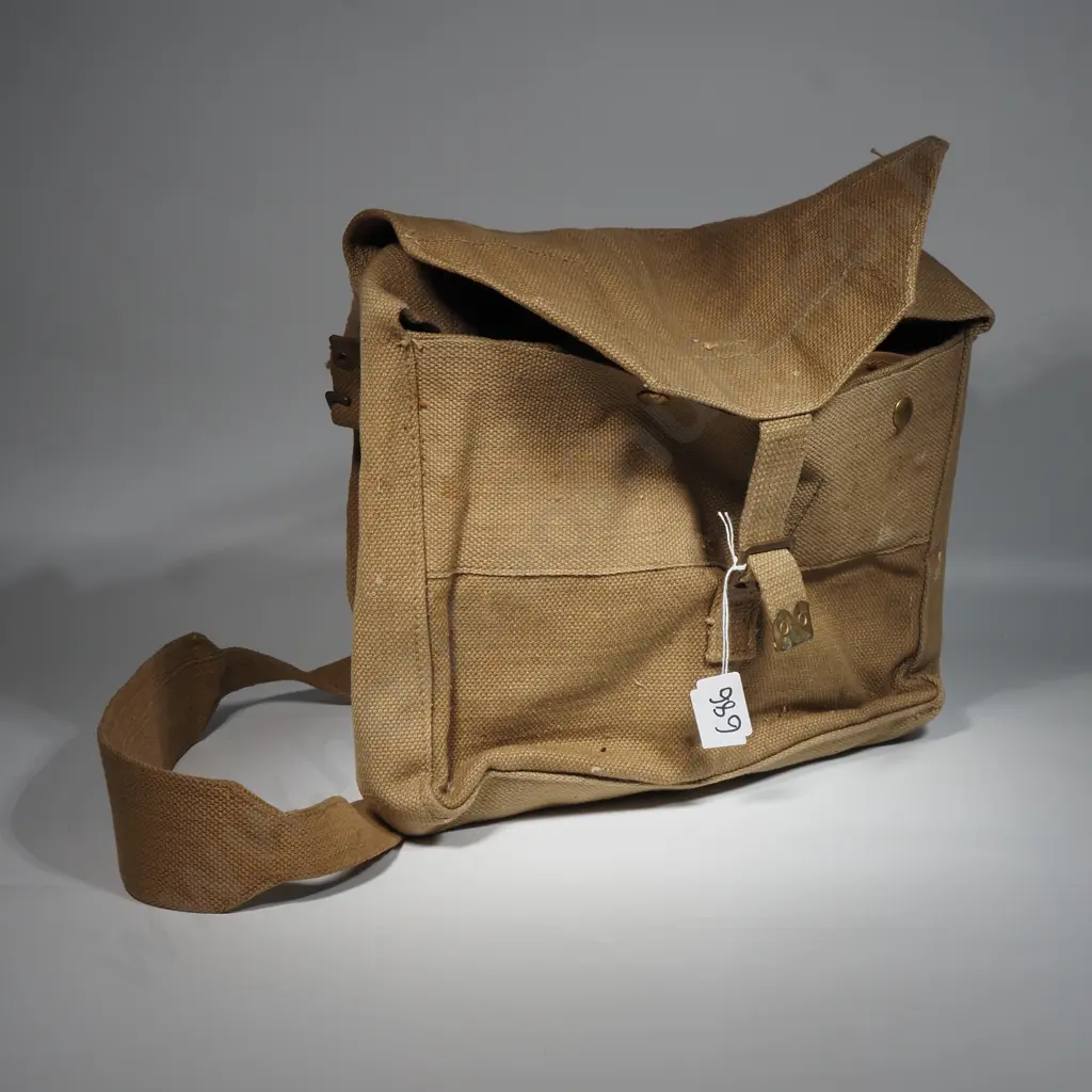 WW11 Small Army Canvas Pack w Shoulder Strap . Possibly Valise Bag For Officers Image 1++