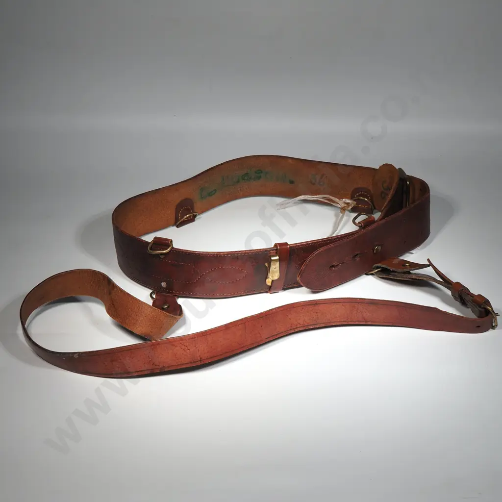 Sam Browne Belt With Supporting Shoulder Strap. Size 36 Image 1++