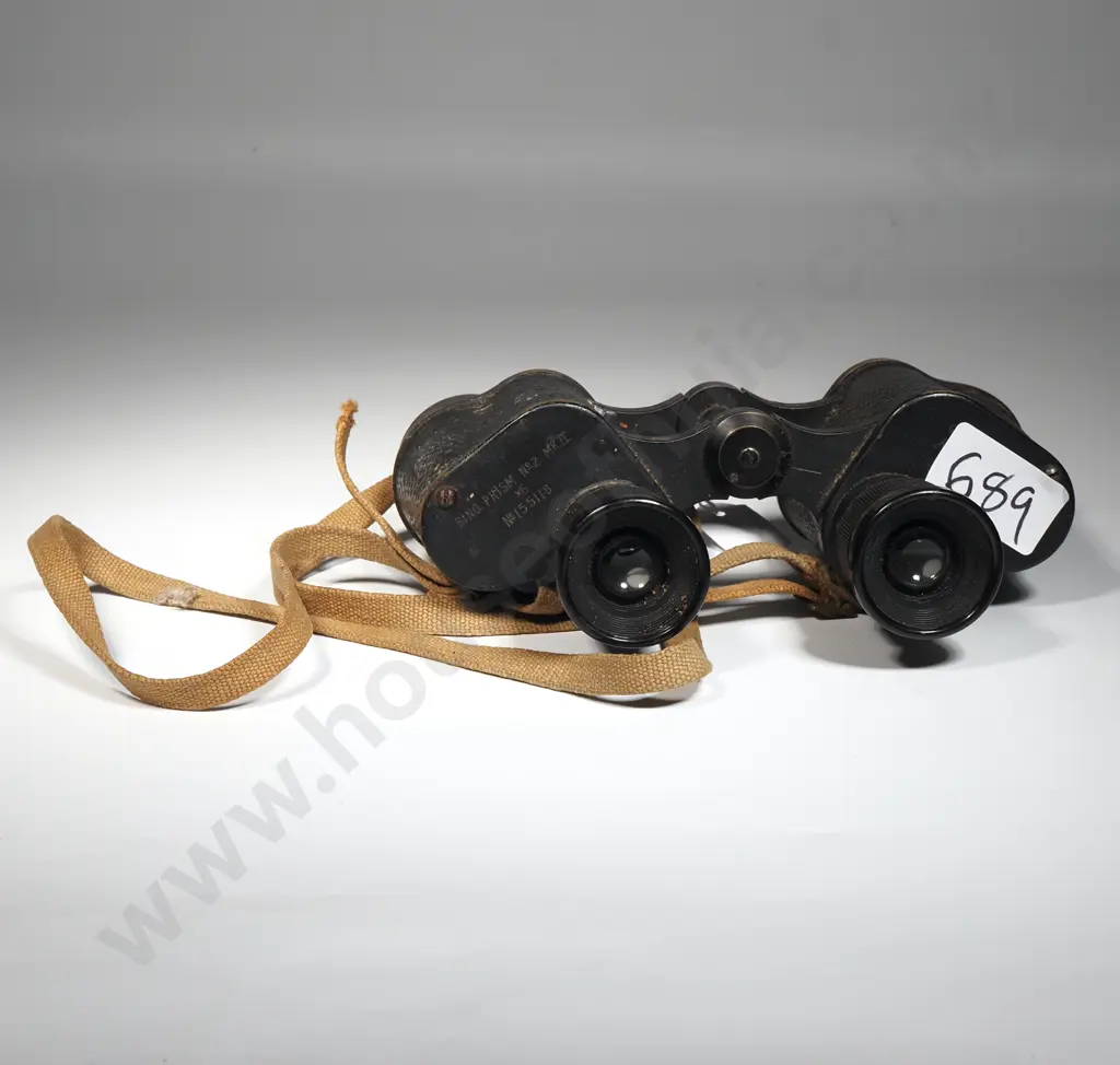 Pair Of Vintage British WWII  Military Binoculars, The Bino. Prism No2 MK11 Image 1++