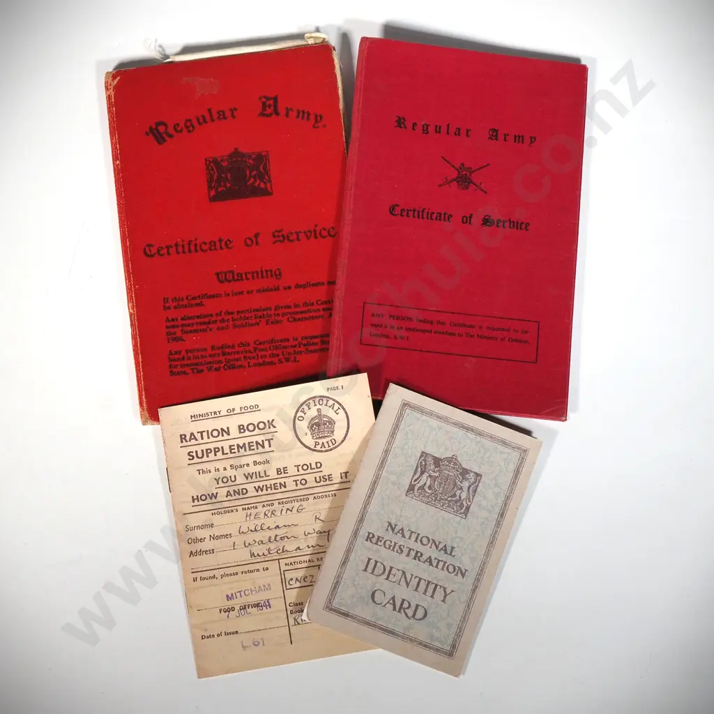 English Certificate of Service, Facsimile Identity Card & Facsimile Ration Book  Image 1++
