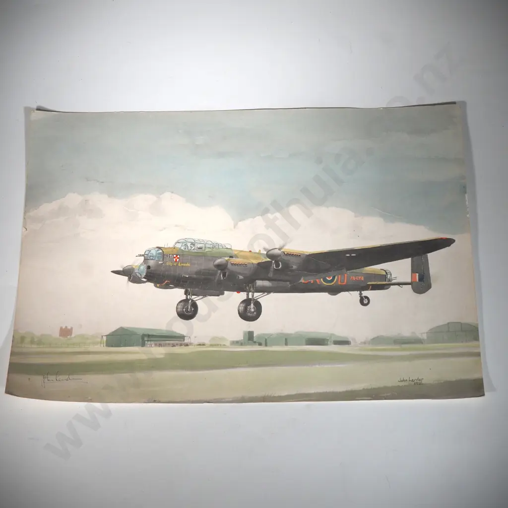 J Larder. City Of Lincoln, Lancaster Bomber  Print. Signed By Artist. 320 x 430mm Image 1++