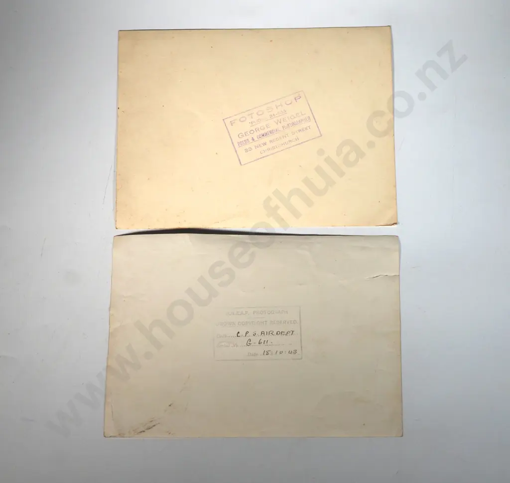 An Official  RNZAF Photograph Of The CPS Air Dept  15-10-43 Together With A WWII Photograph By George Weigel, ChCh Image 1++