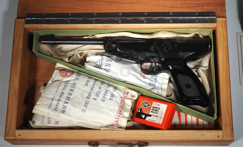 High Power Pellet Pistol TEX 086 in Wooden Box Image 1++