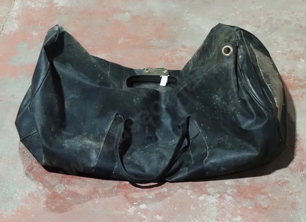 Black Vinyl Ex Military Duffle Bag Image 1++