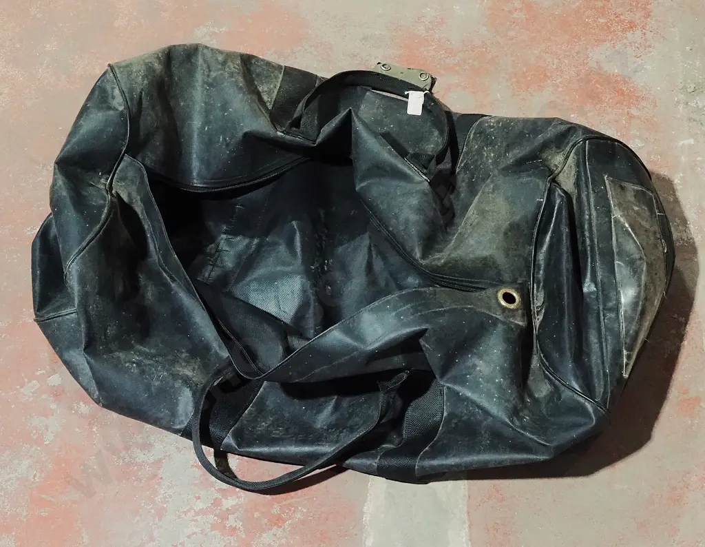 Black Vinyl Ex Military Duffle Bag Image 1++