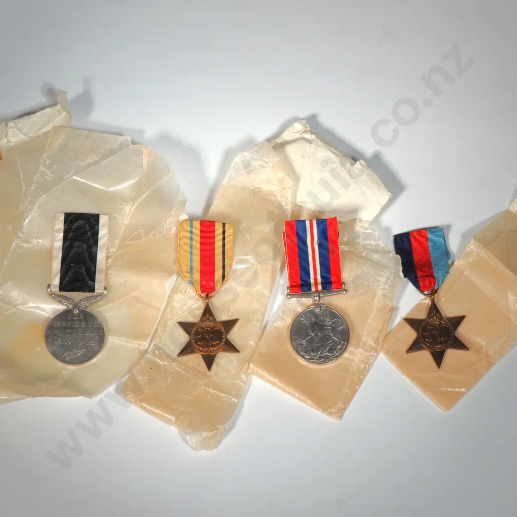 Four WWII War Medals Image 1++