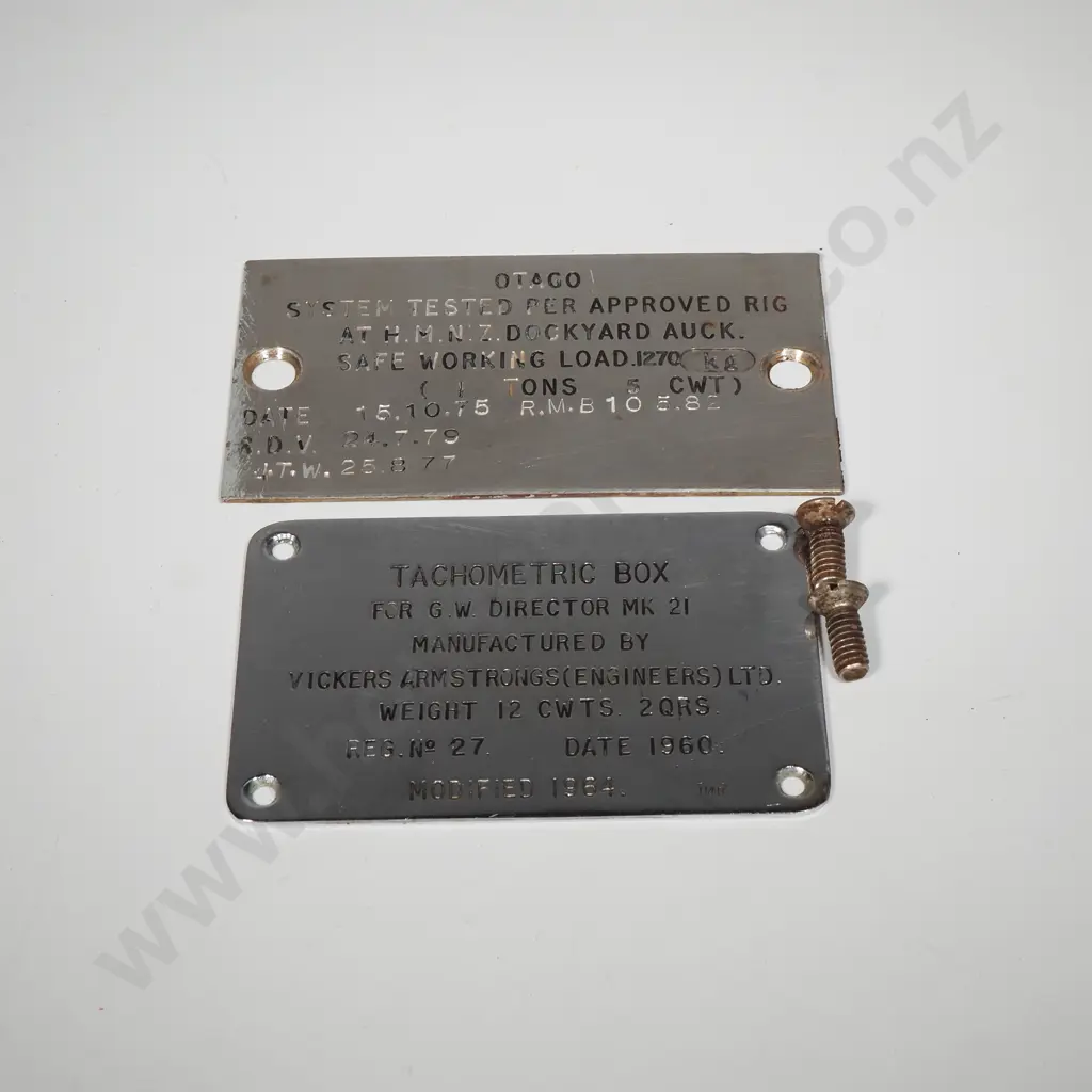 Two Engraved Plaques from HMNZN Otago Image 1++