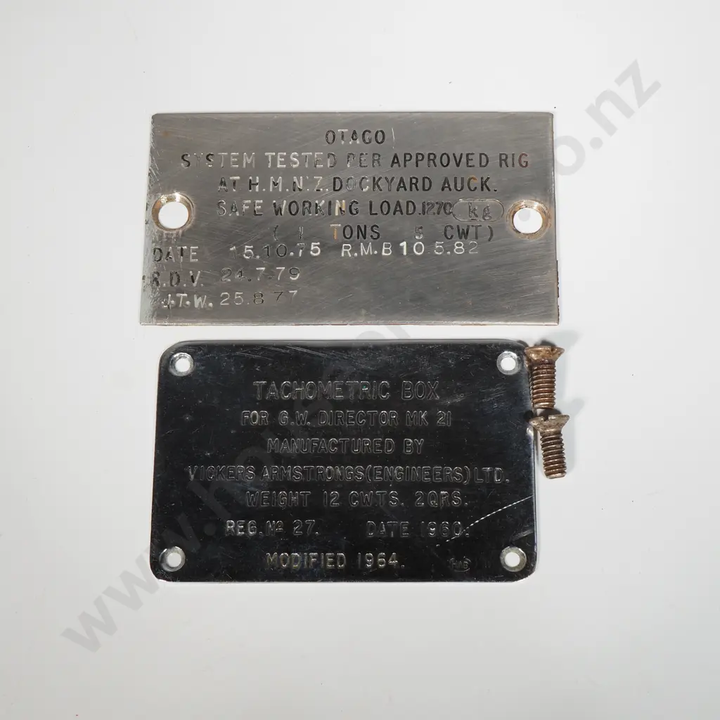 Two Engraved Plaques from HMNZN Otago Image 1++