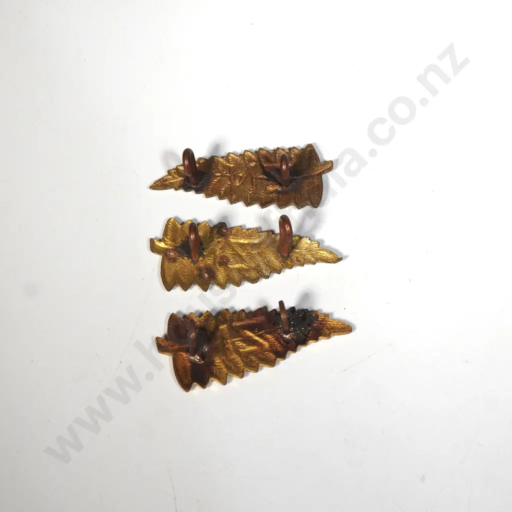 WW1 NZ Fern Collar Badges & Cap Badge Image 1++