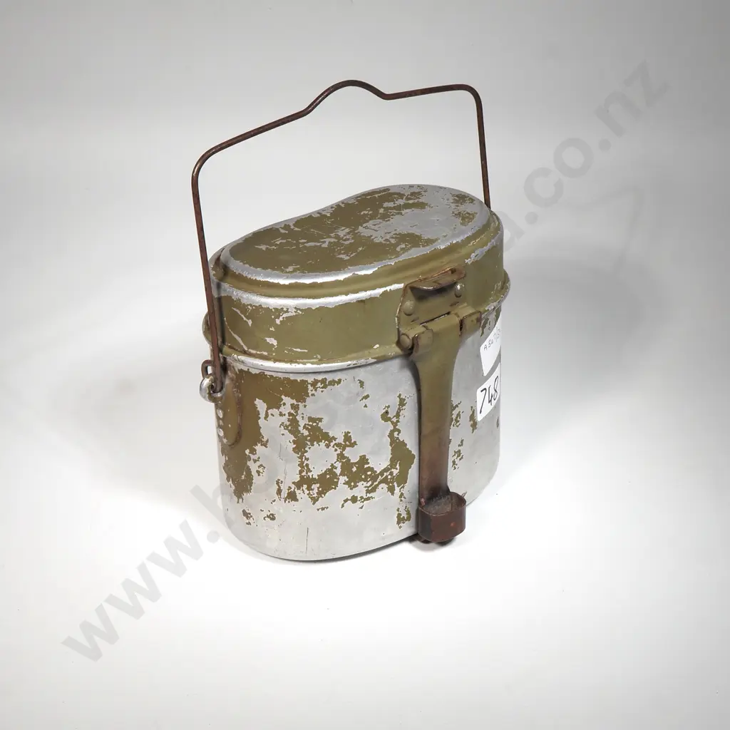 German   WW2 Wehrmacht Lunch Box in Aluminium. Dated 1942 Image 1++