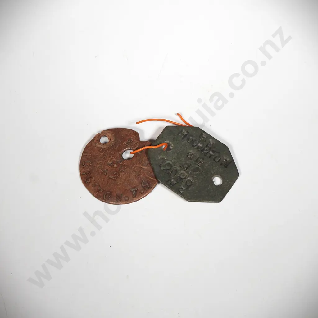 Two WWII Dog Tags Image 1++