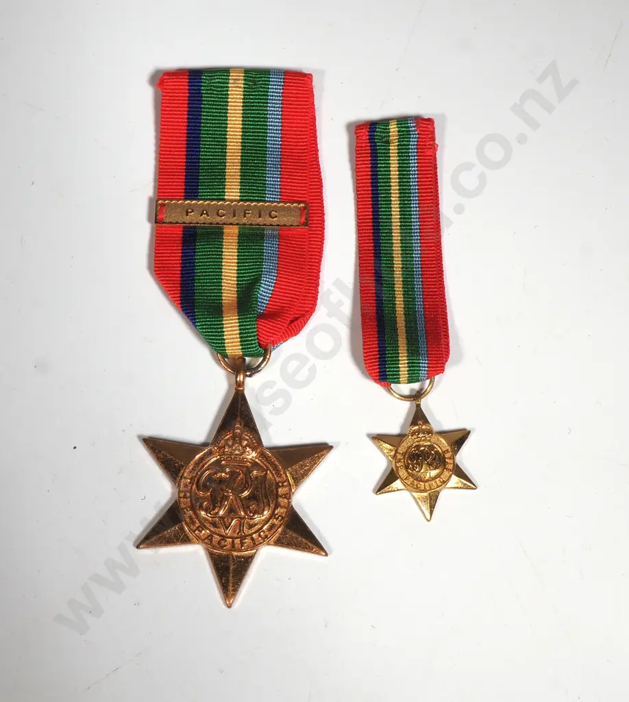 WW2 Pacific Star & Miniature Image 1++