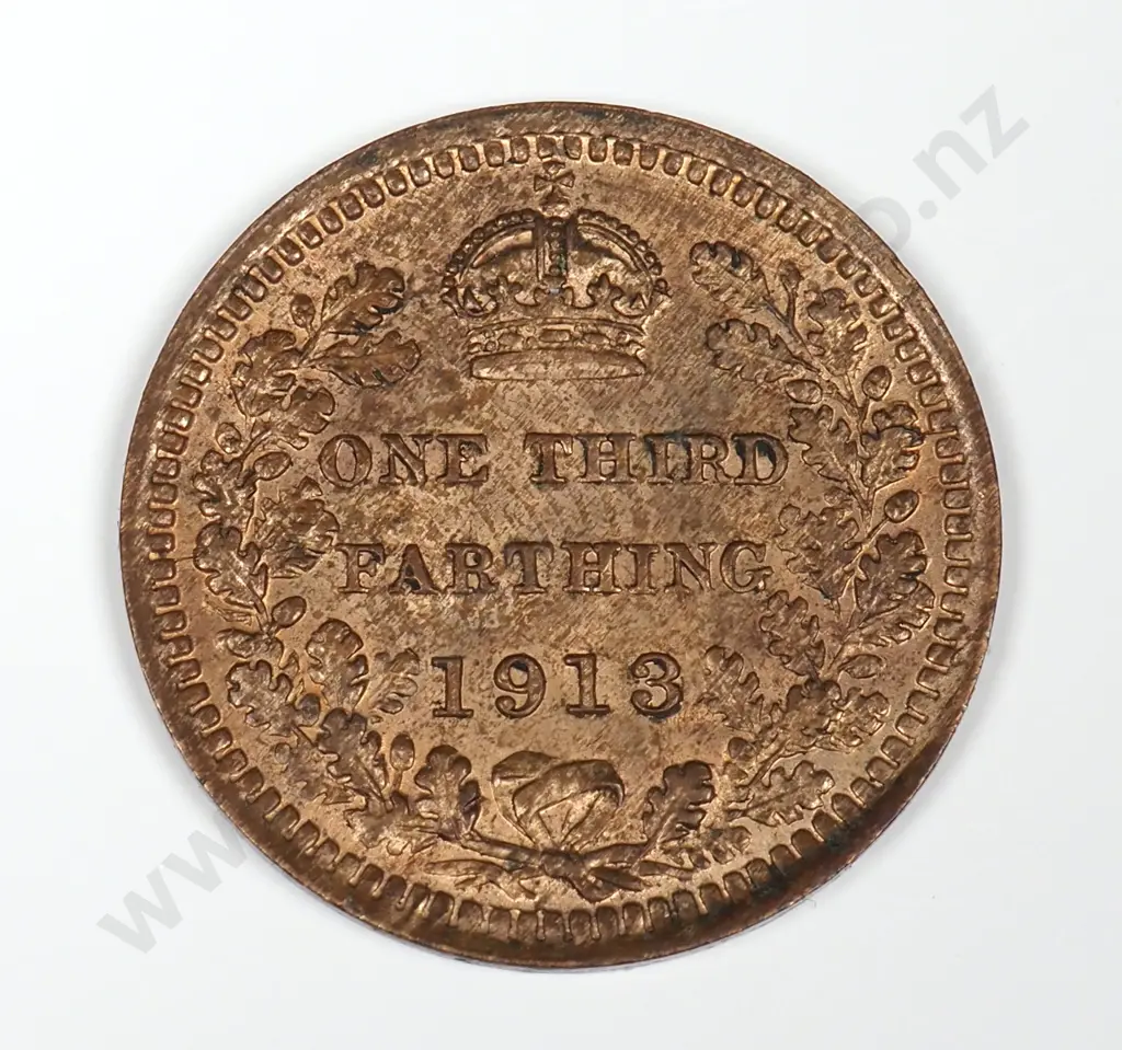 One Third Farthing: 1913 - Extremely Fine Image 1++