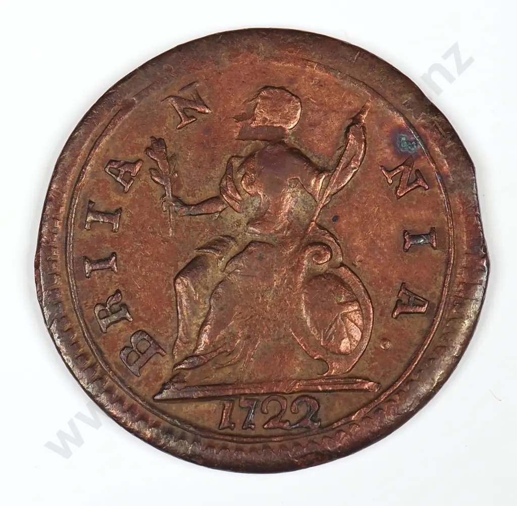 Farthing: 1722 - Fine ( Cleaned ) Image 1++
