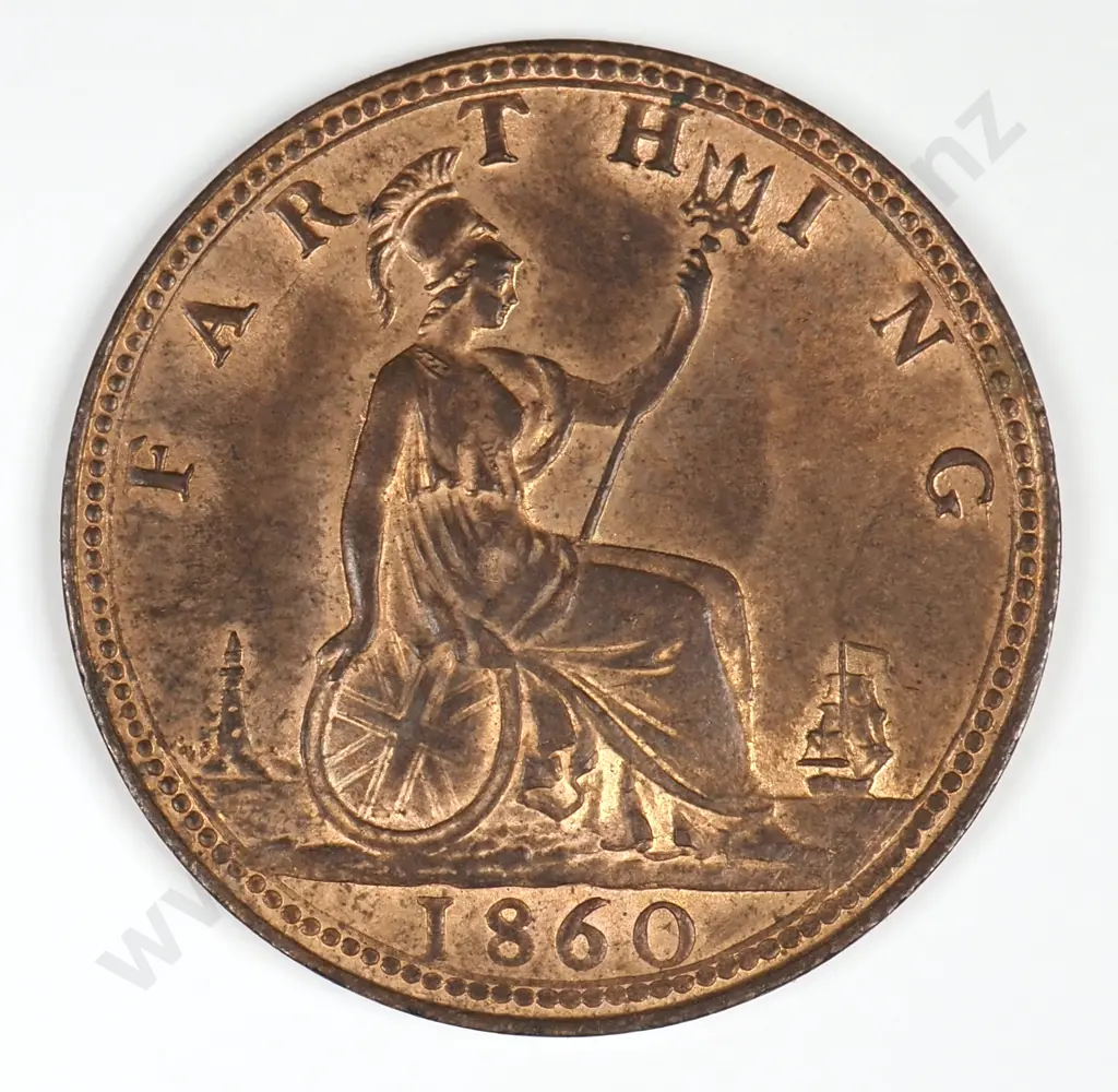 Farthing: 1860 - Almost Uncirculated Image 1++