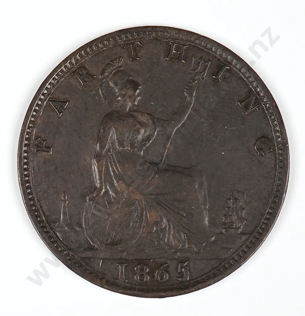 Farthing: 1865 Over 2 - Extremely Fine Image 1++