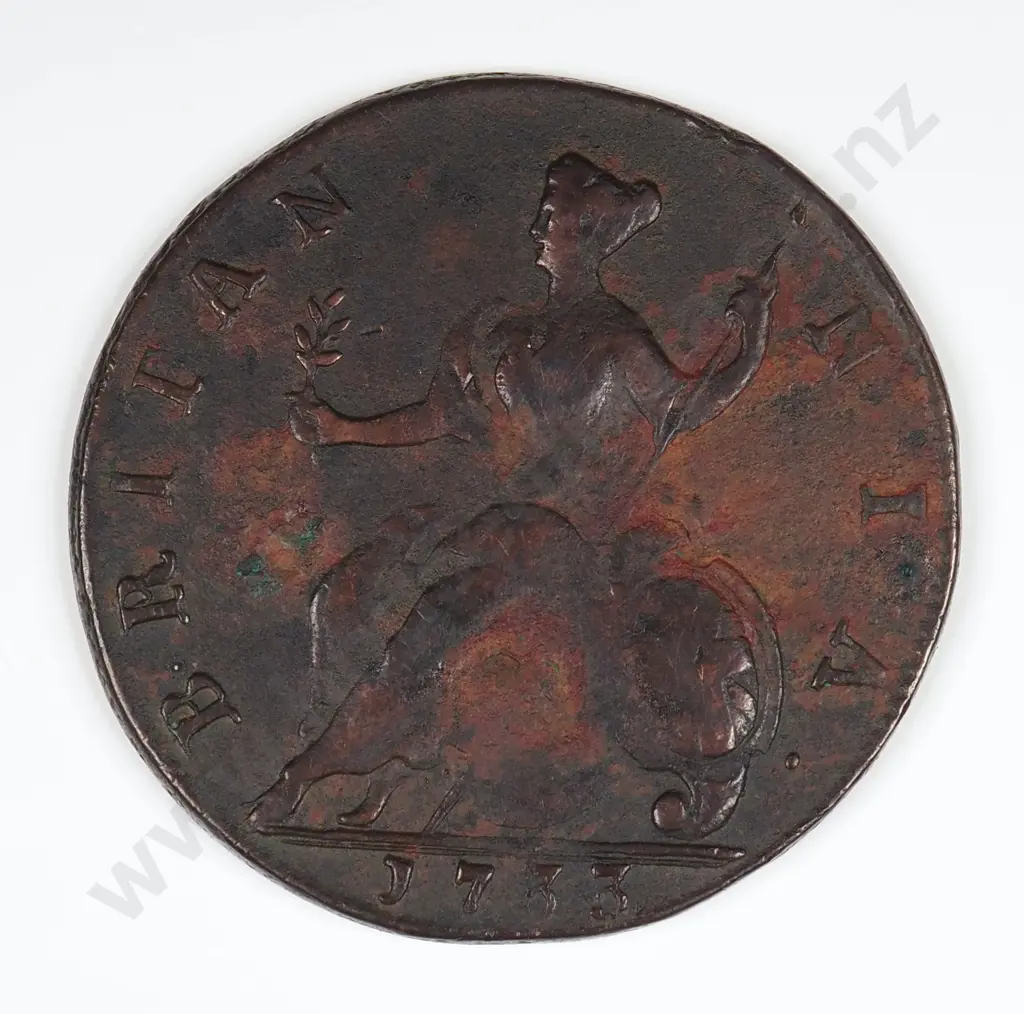 Halfpenny: 1733 - Very Fine Image 1++