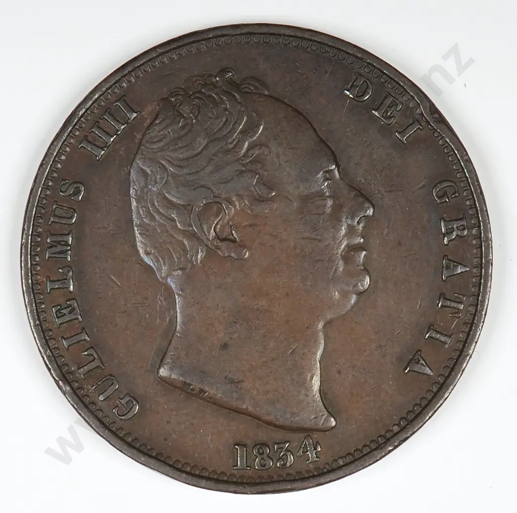 Halfpenny: 1834 - Very Fine Image 1++