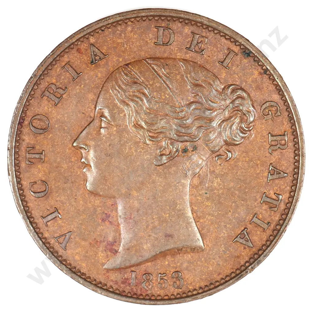 Halfpenny: 1853 Over 2 - Extremely Fine Image 1++