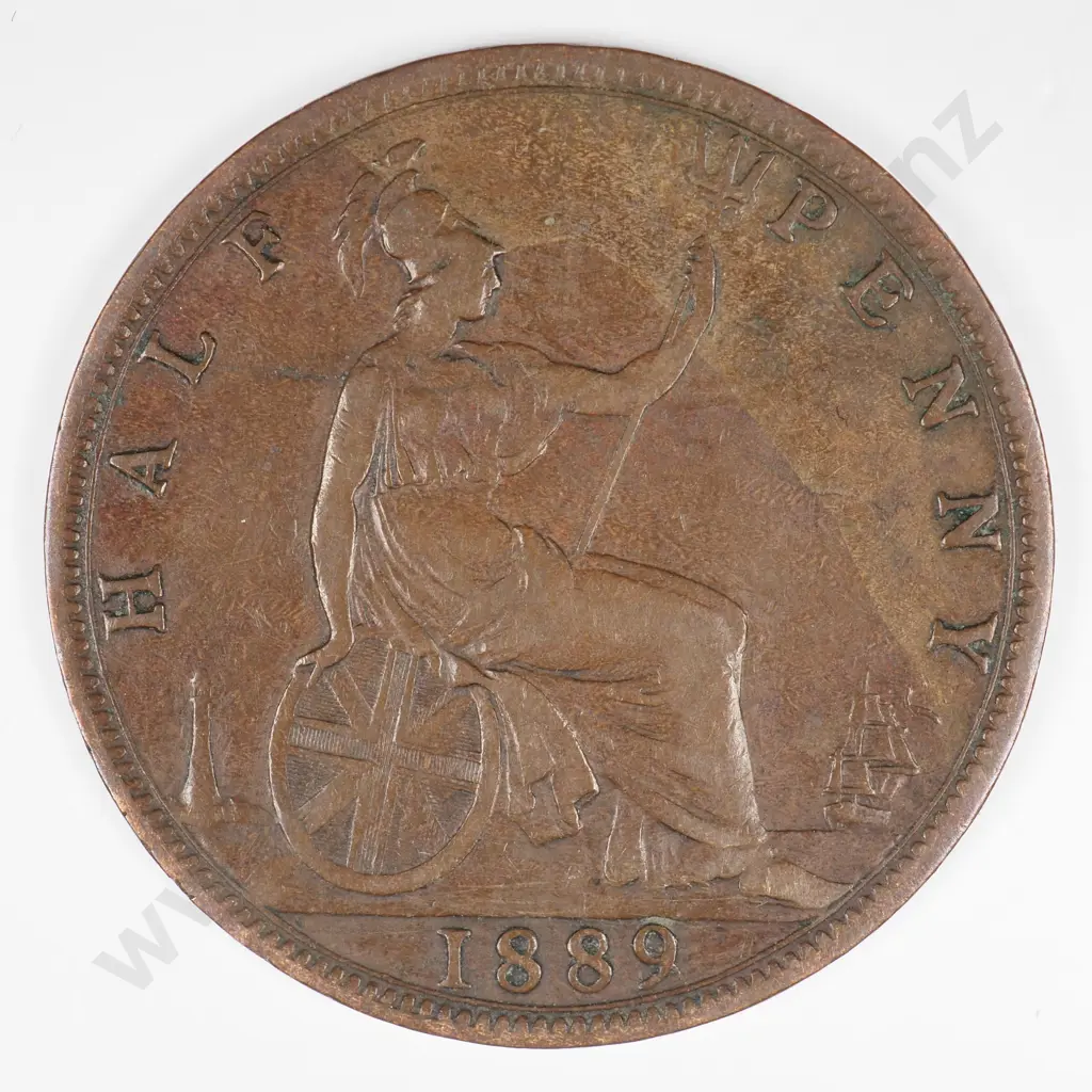 Halfpenny: 1889 Over 8 - Fine Image 1++