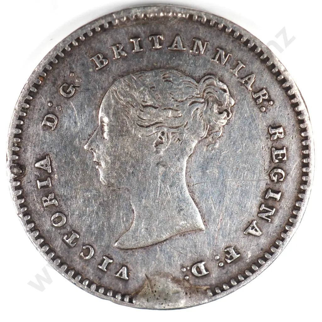 Half Groat & Twopence: 1853 Maundy - Very Fine ( Obverse Damage ) Image 1++