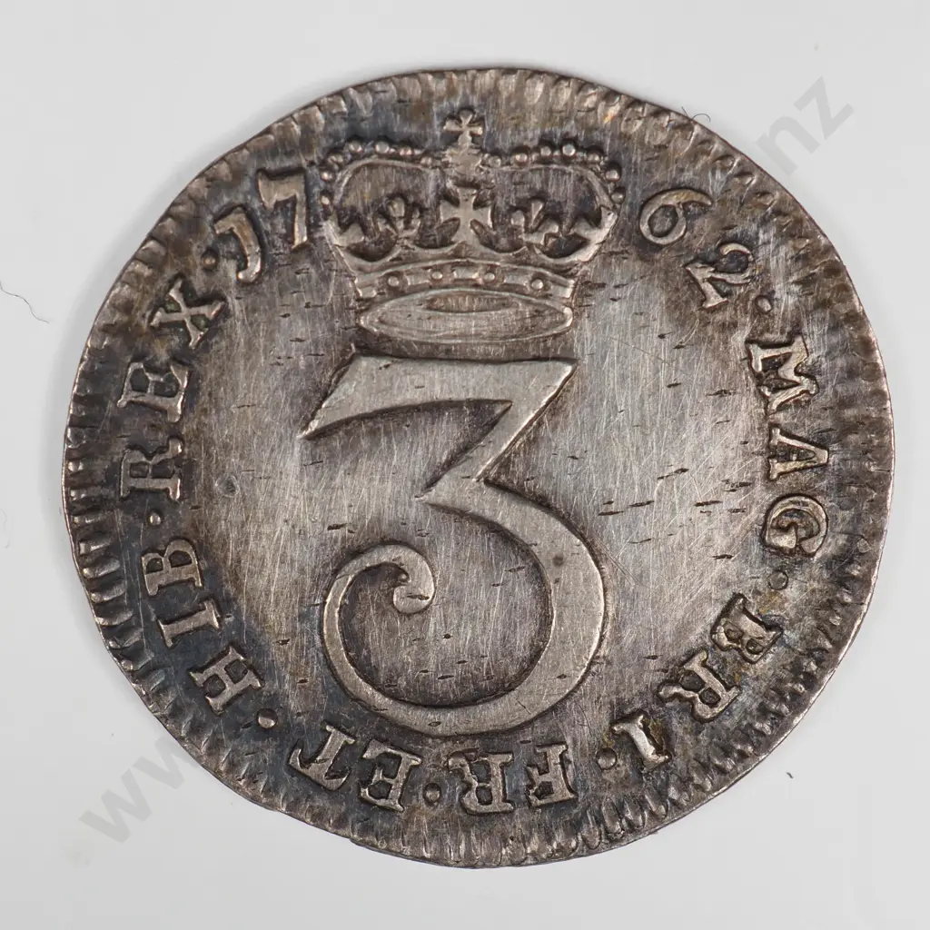 Threepence: 1762 - Extremely Fine Image 1++