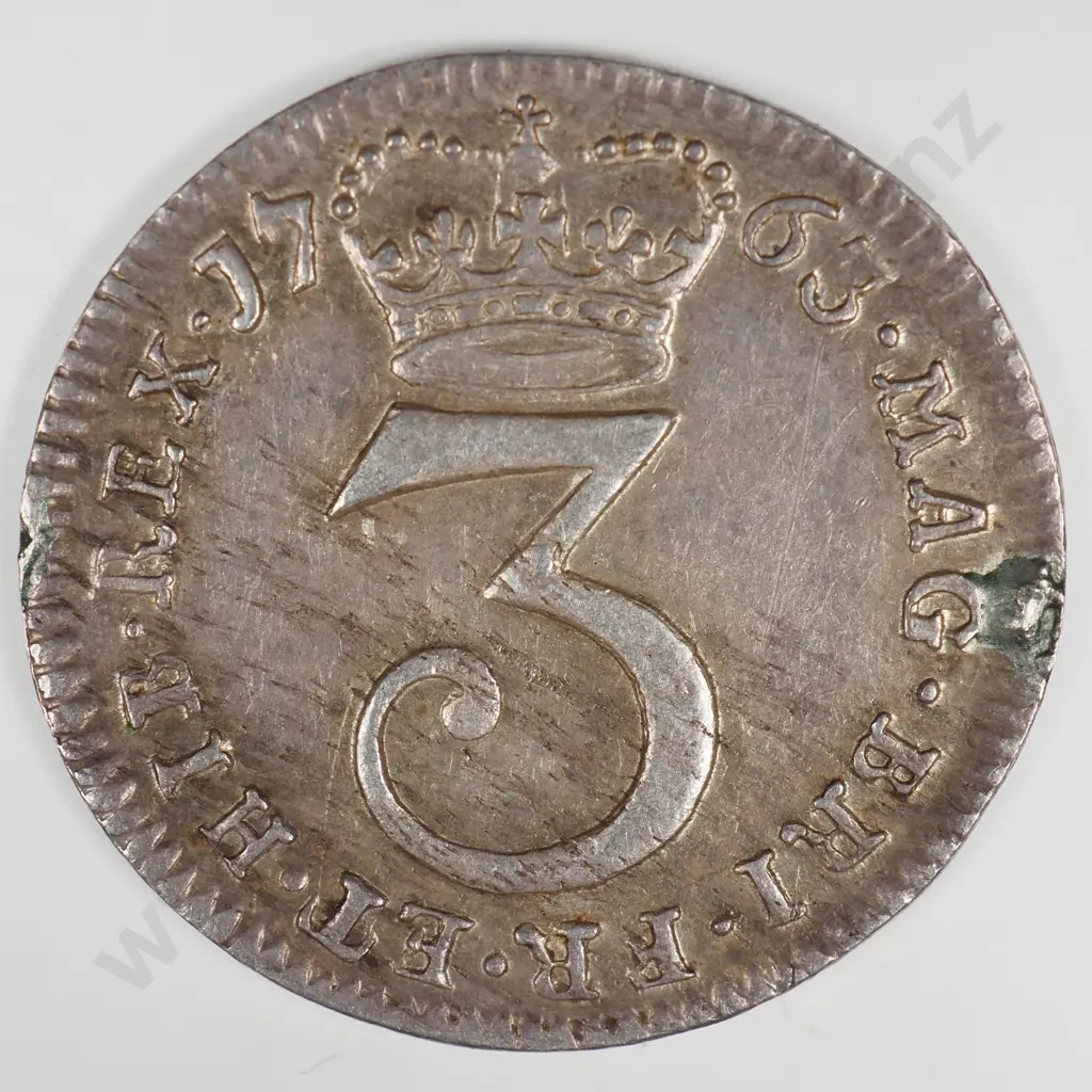 Threepence: 1763 - Extremely Fine Image 1++