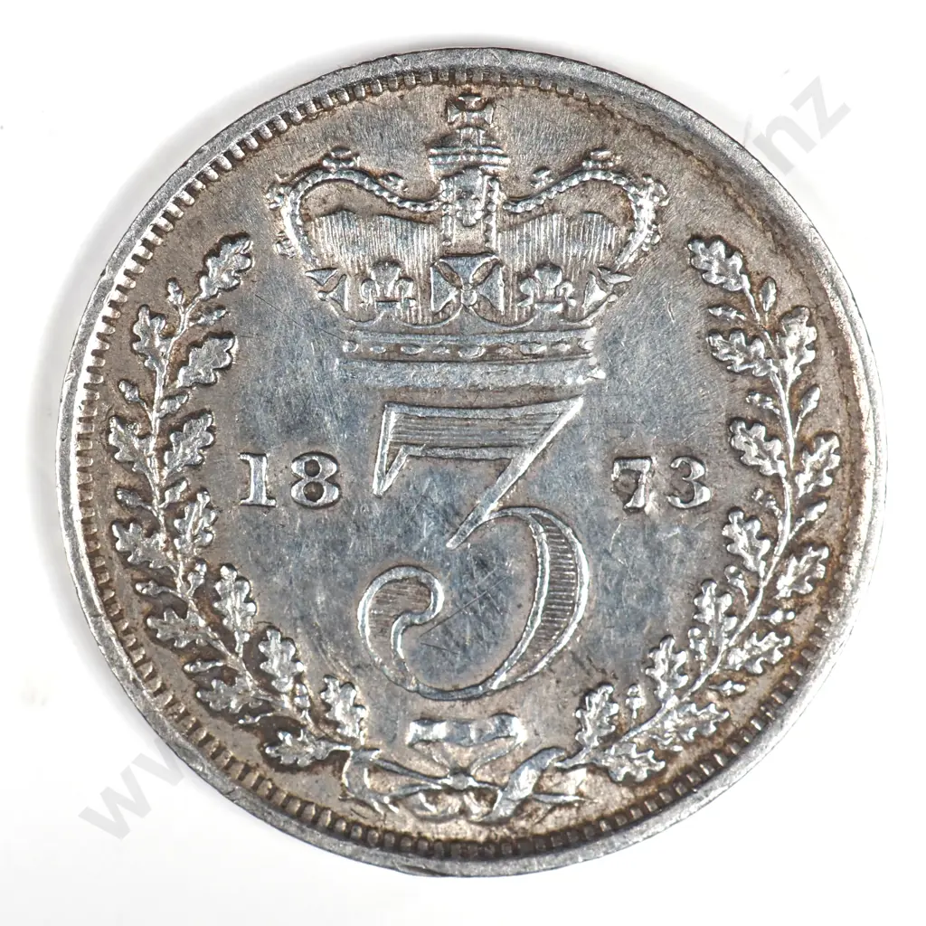 Threepence: 1873 - Extremely Fine ( Cleaned ) Image 1++