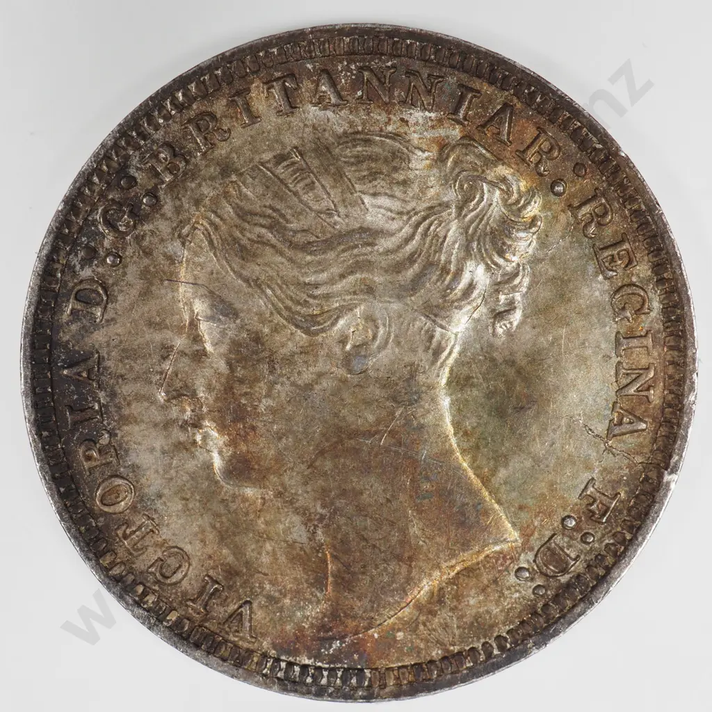 Threepence: 1875 - Almost Uncirculated ( Scratch Obverse ) Image 1++