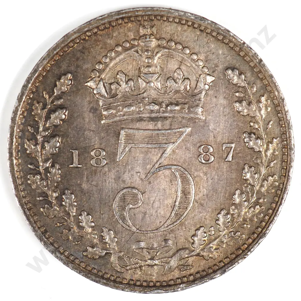 Threepence: 1887, Jubilee Head Victoria - Almost Uncirculated Image 1++