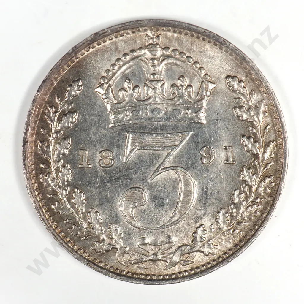 Threepence: 1891 - Almost Uncirculated Image 1++