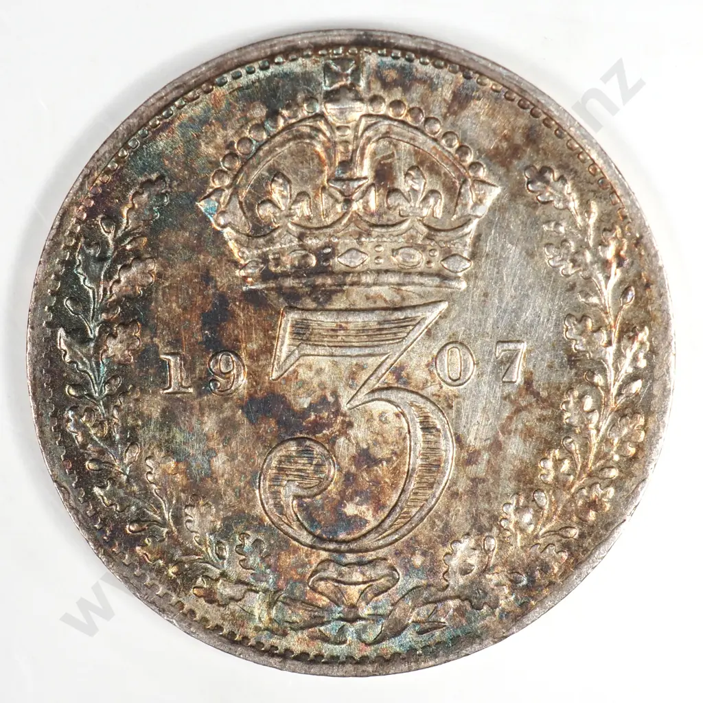 Threepence: 1907 - Almost Uncirculated Image 1++