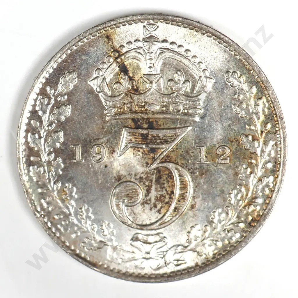 Threepence: 1912 - Almost Uncirculated Image 1++