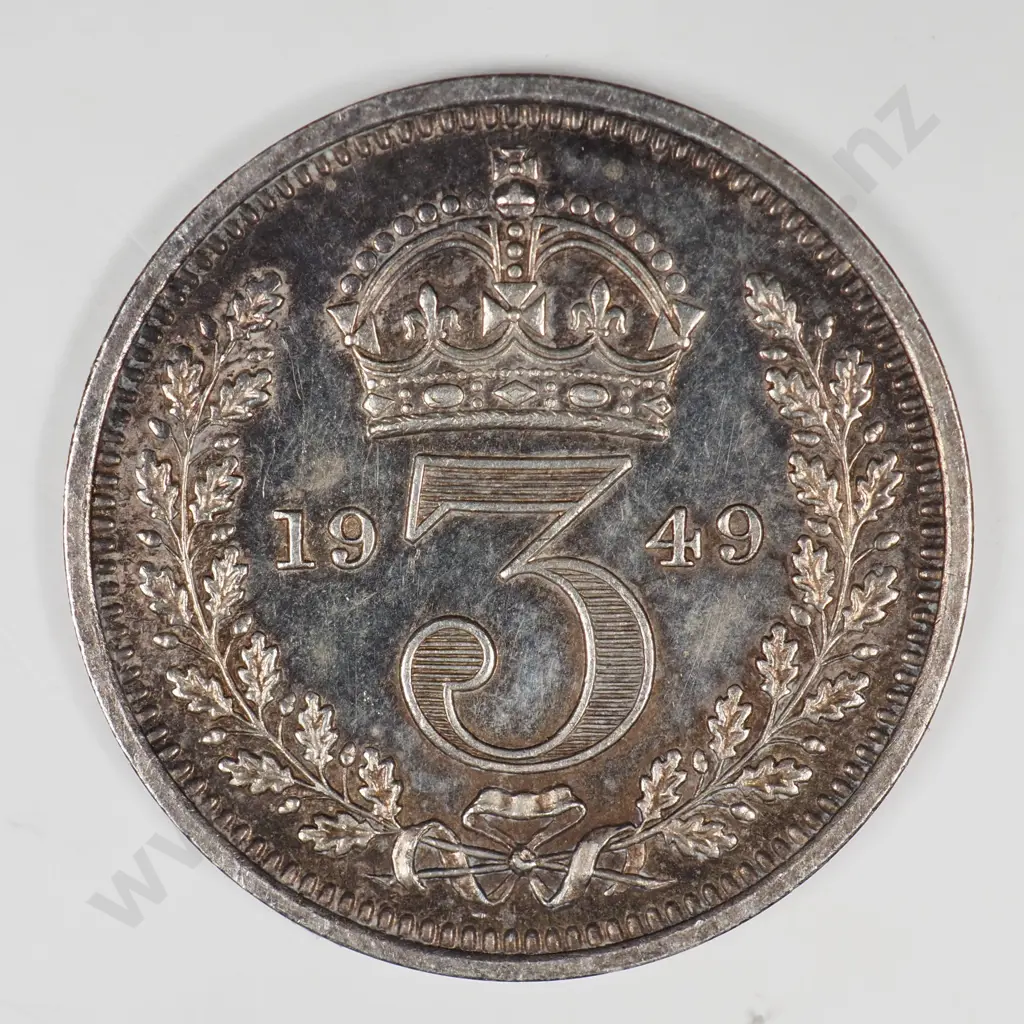 Threepence: 1949 Maundy - Almost Uncirculated Image 1++