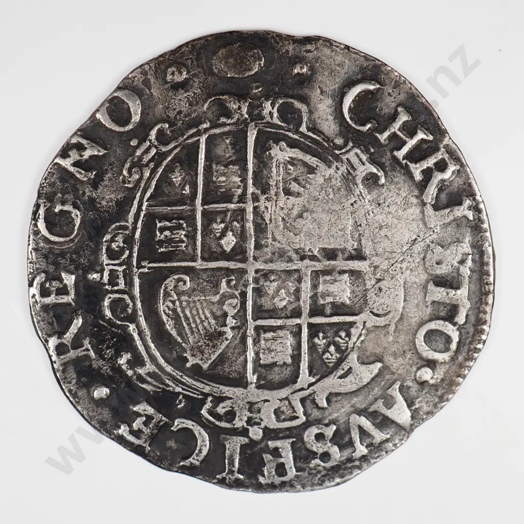 Sixpence: 1625-49, Charles I, Mintmark Tun - Almost Very Fine Image 1++