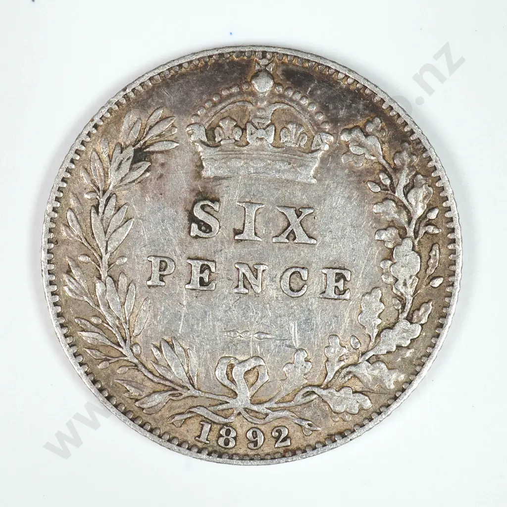 Sixpence: 1892 - Very Fine Image 1++